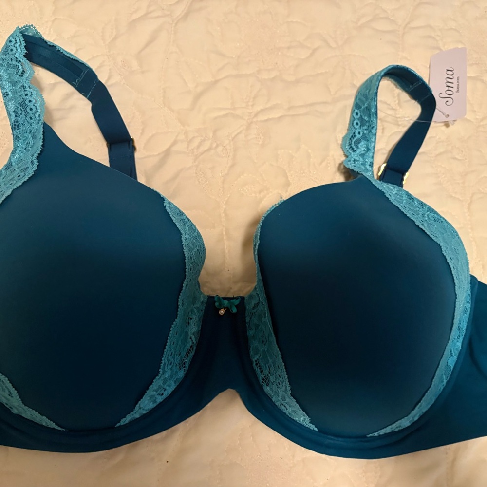 Soma Blue Lace Accent Bra
